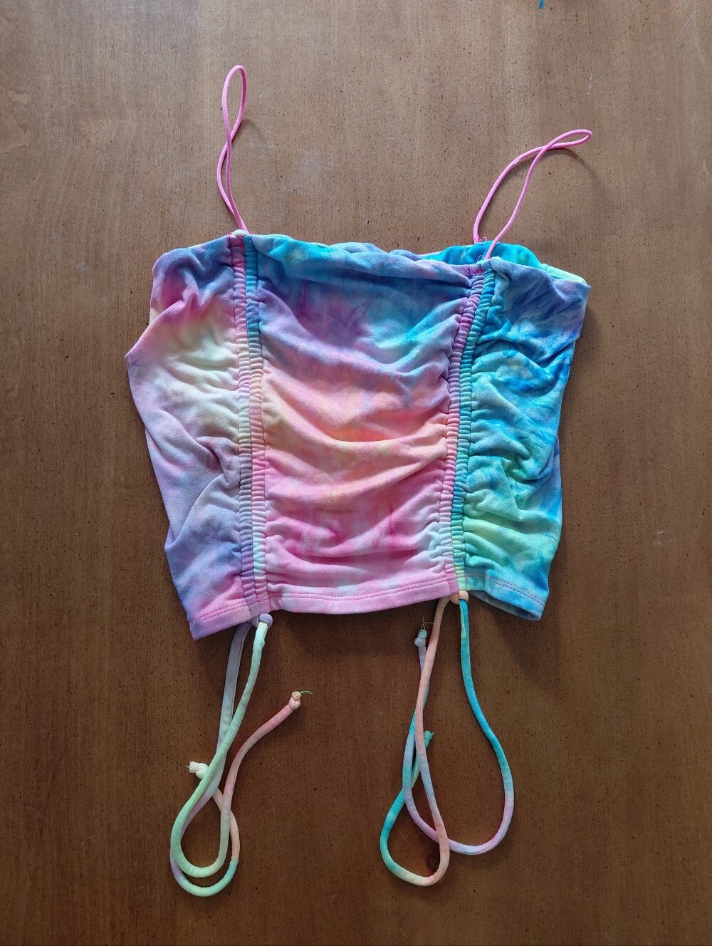 Love J Tie Dye Adjustable Tie Rave Y2K Festival Crop Top Size M